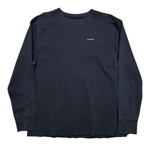 Vintage Carhartt WorkwearThermal Waffle Long Sleeve Black Shirt - Picture 1 of 4
